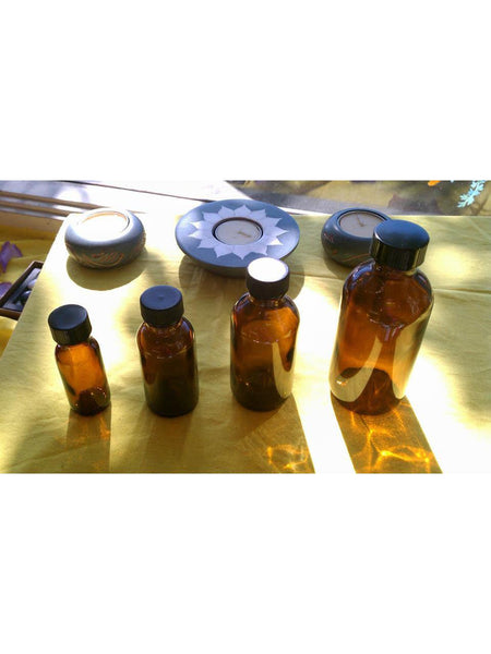 Bouteille en verre ambré 4oz avec couvercle