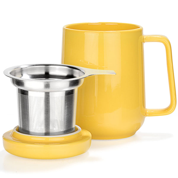 Peak Yellow Porcelain Mug With Infuser 19oz