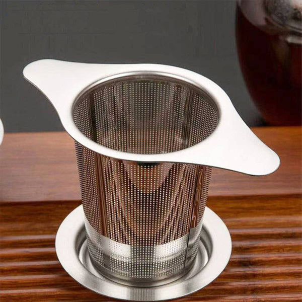 Silver & Yellow Gold Mesh Tea Infuser- Basket W/ Lid