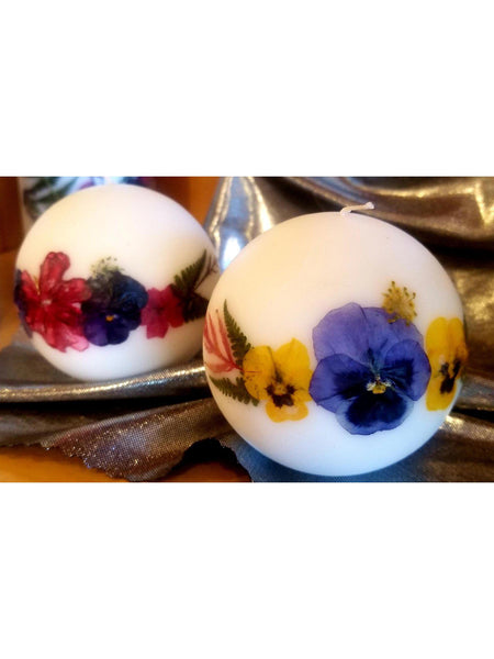 Pressed Flower Small Ball by Guinevere's Candles