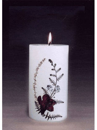 Pressed Flower Large Cylinder Candle by Guinevere's Candles