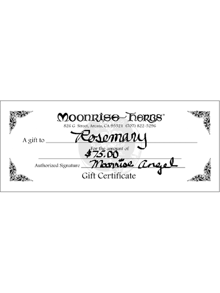 Moonrise Herbs Gift Certificate
