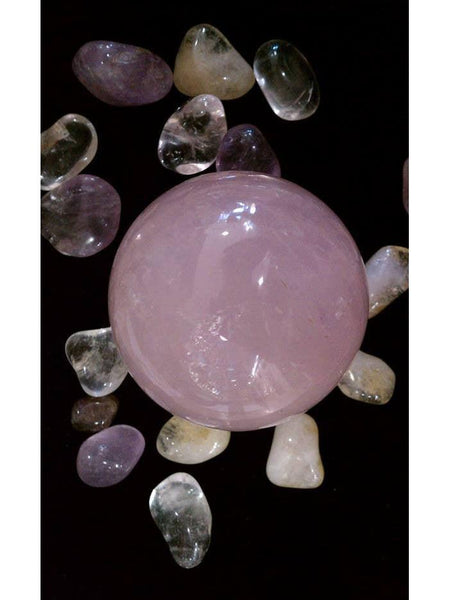 Esfera de cuarzo rosa, 2,5"